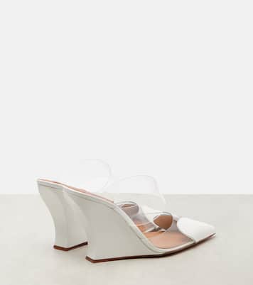 Mules compensées Le Cœur 90 en cuir et PU | Alaïa