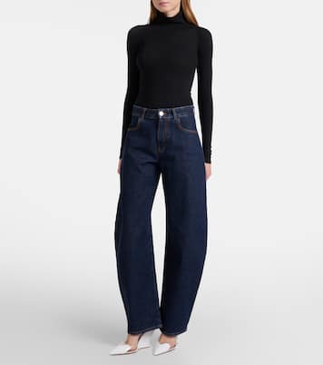 Mules compensées Le Cœur 90 en cuir et PU | Alaïa