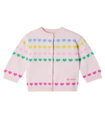 Baby Laligne jacquard cotton cardigan  | Bonton