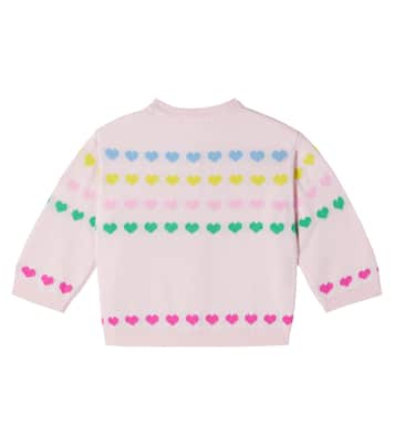 Baby Laligne jacquard cotton cardigan  | Bonton