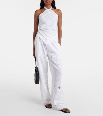 Pantalones anchos Lula de algodón bordados | Melissa Odabash