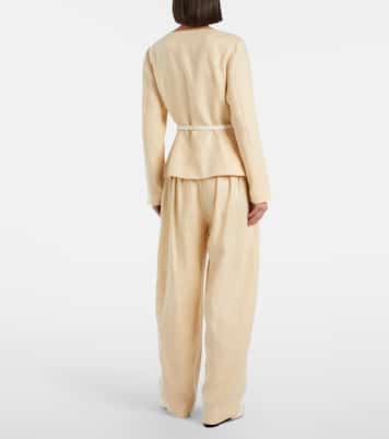 Rio褶裥亚麻桶形裤 | Posse