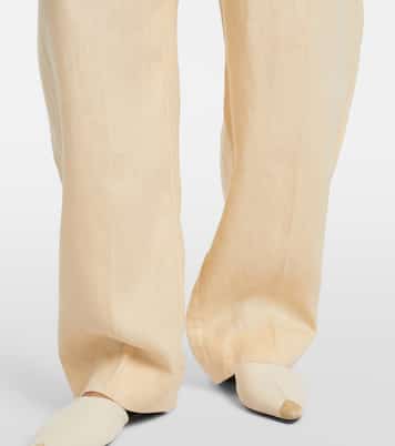 Rio褶裥亚麻桶形裤 | Posse