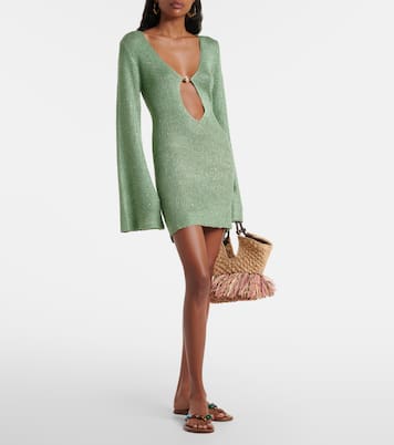 فستان قصير محبوك مزين بالترتر Rey | Bananhot