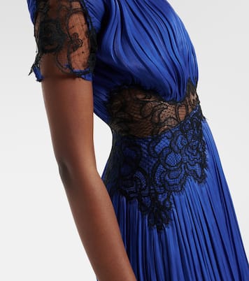 Abito lungo in velluto con pizzo | Costarellos