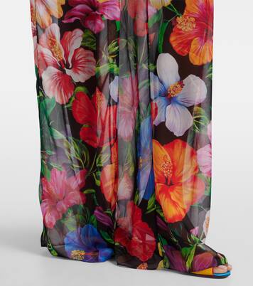 Floral silk chiffon wide-leg pants | Dolce&Gabbana