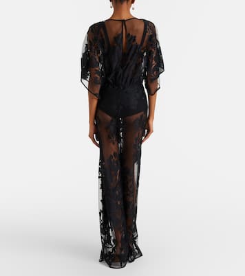 Obie floral mesh jumpsuit | Norma Kamali