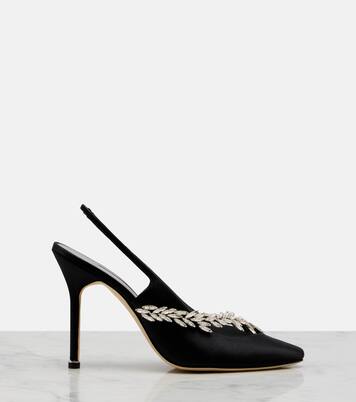 x Manolo Blahnik satin slingback pumps | Balenciaga