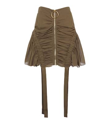 Ruched cotton-jersey miniskirt | Balmain