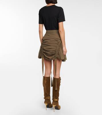 Ruched cotton-jersey miniskirt | Balmain