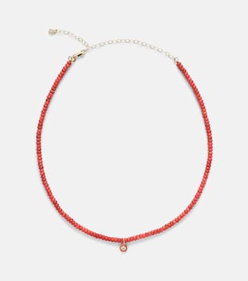 Bamboo coral and 14kt gold charm necklace | Sydney Evan