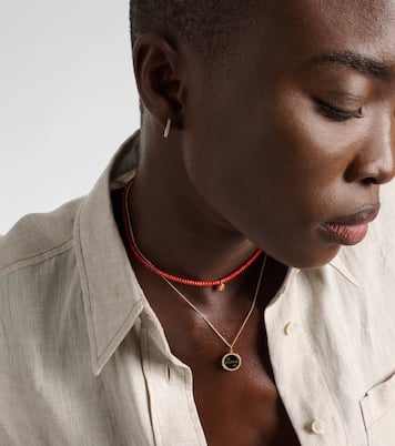 Bamboo coral and 14kt gold charm necklace | Sydney Evan