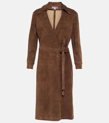 Robe portefeuille midi Ross en daim | Stouls