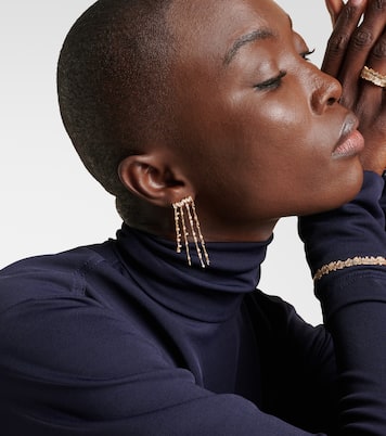 Pendientes con flecos de oro de 18 ct con diamantes | Suzanne Kalan