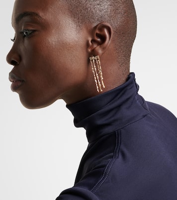 Pendientes con flecos de oro de 18 ct con diamantes | Suzanne Kalan