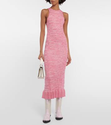 Ribbed-knit midi dress | Ganni