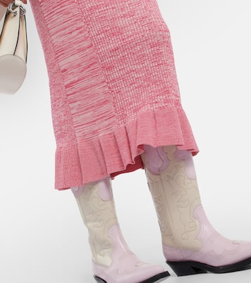 Ribbed-knit midi dress | Ganni