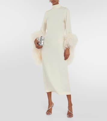 Robe midi Del Rio à plumes | Taller Marmo