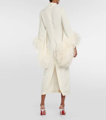 Robe midi Del Rio à plumes | Taller Marmo