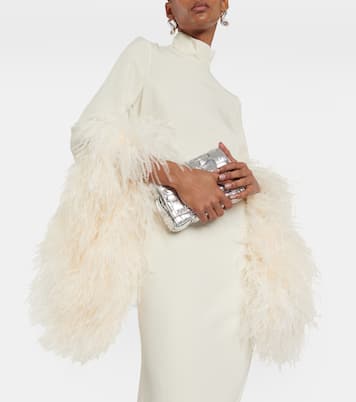 Robe midi Del Rio à plumes | Taller Marmo