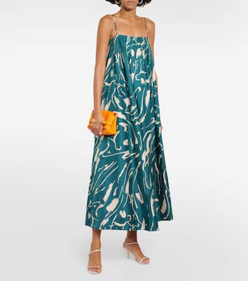 Bedrucktes Maxikleid Heather aus Seide | Asceno