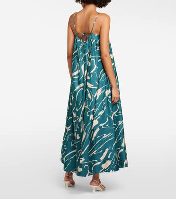 Bedrucktes Maxikleid Heather aus Seide | Asceno