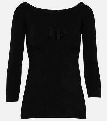 Off-Shoulder-Pullover Derick aus Rippstrick | Veronica Beard