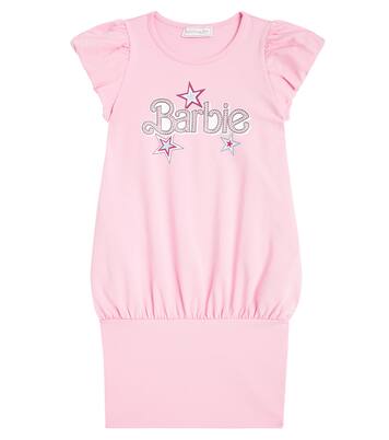 x Barbie® embellished cotton-blend dress | Monnalisa