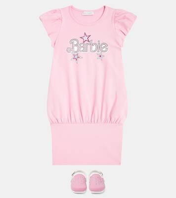 x Barbie® embellished cotton-blend dress | Monnalisa