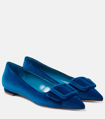 Maysale velvet ballet flats | Manolo Blahnik