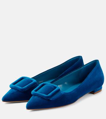 Maysale velvet ballet flats | Manolo Blahnik