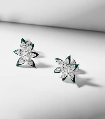 Boucles d'oreilles en or blanc 18 ct, émail et diamants | Kamyen