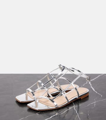 Sandalen aus Metallic-Leder | Gianvito Rossi