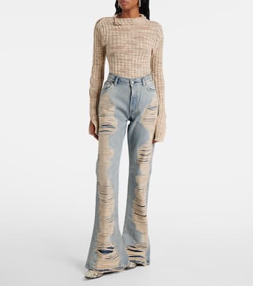 Distressed high-rise bootleg jeans | Acne Studios