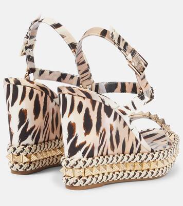 Pyra Clou 110 leopard-print espadrille wedges | Christian Louboutin