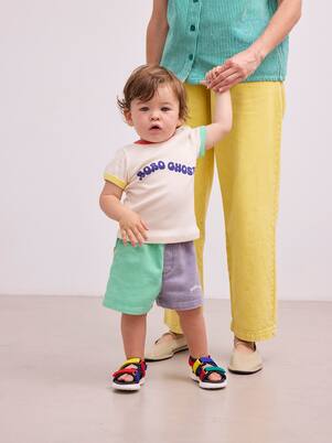 Baby logo ribbed-knit cotton-blend T-shirt | Bobo Choses
