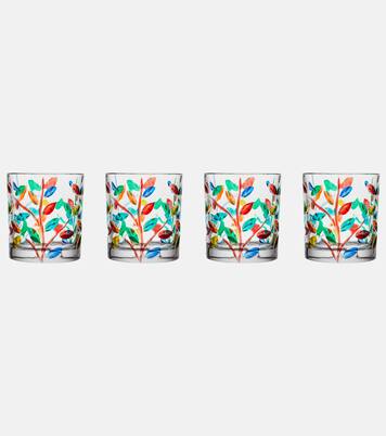 Floral set of 4 crystal tumblers | Les-Ottomans