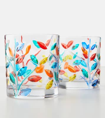 Floral set of 4 crystal tumblers | Les-Ottomans