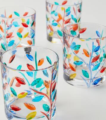 Floral set of 4 crystal tumblers | Les-Ottomans