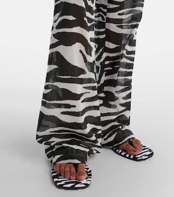 Zebra-print cotton muslin wide-leg pants | The Attico