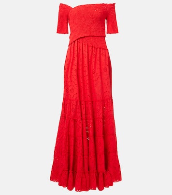 Robe longue Soledad en coton à fleurs | Poupette St Barth