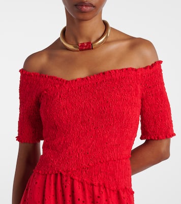 Robe longue Soledad en coton à fleurs | Poupette St Barth