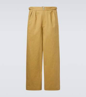 Cotton twill wide-leg pants | Bode
