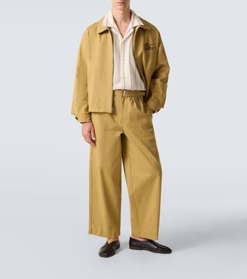 Cotton twill wide-leg pants | Bode