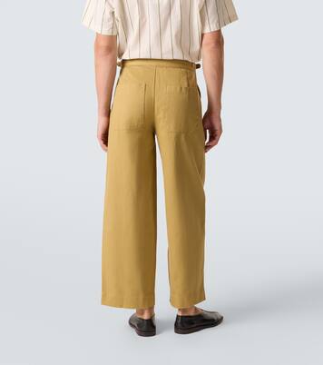 Cotton twill wide-leg pants | Bode