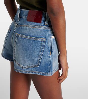 Mid-rise denim shorts | Gucci