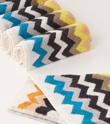 Best Zigzag set of 6 cotton terry hand towels | Missoni