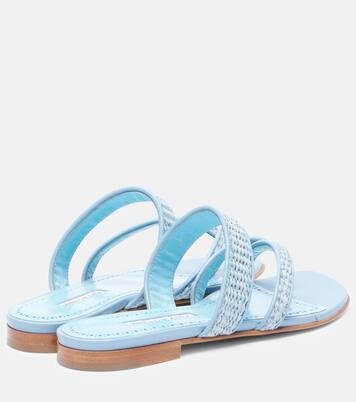 Susara raffia thong sandals  | Manolo Blahnik