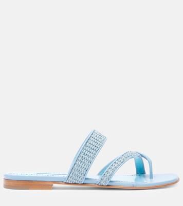 Susara raffia thong sandals  | Manolo Blahnik