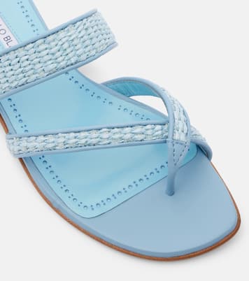 Susara raffia thong sandals  | Manolo Blahnik